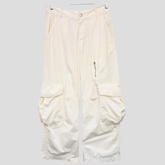 BDG Urban Outfitters Other - BDG Urban Outfitters Surplus Balloon Cargo Pants 4 Cream Poplin Wide Leg Utility
